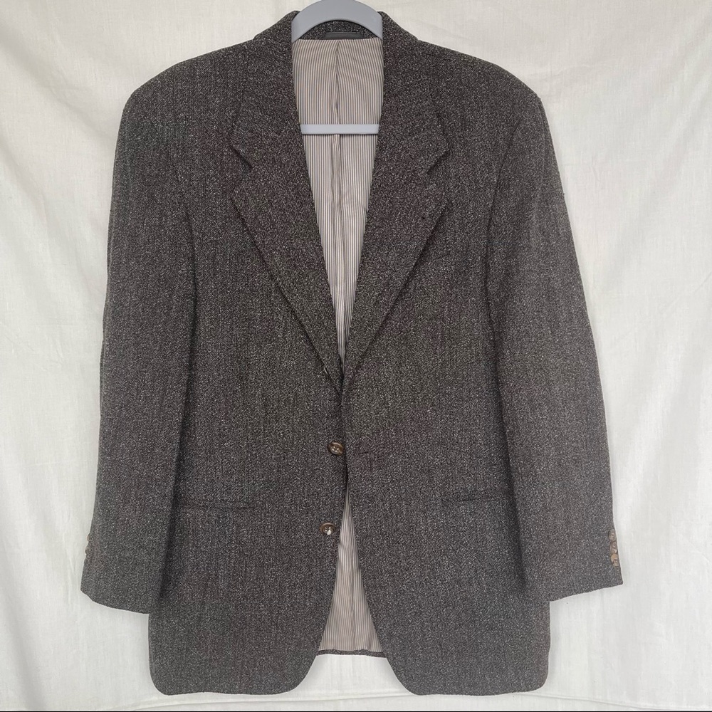 Rene Lazard Brown Tweed Wool Blazer